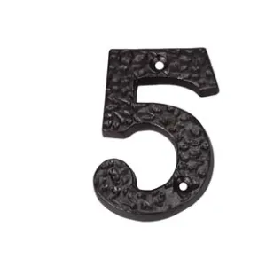 NUMERO CIVICO "5" IN FERRO NERO OPACO