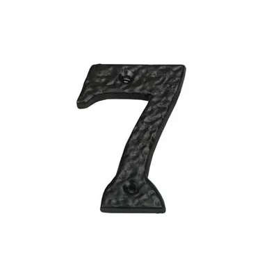 NUMERO CIVICO "7" IN FERRO NERO OPACO