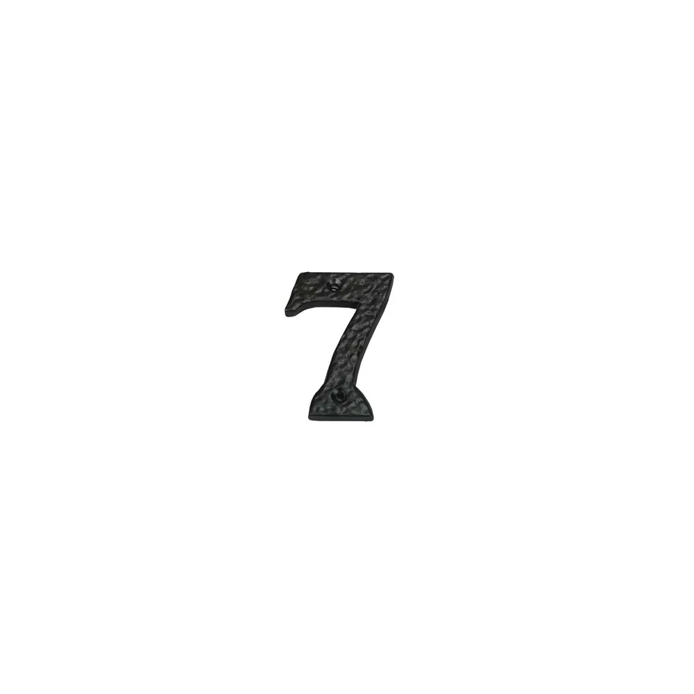 NUMERO CIVICO "7" IN FERRO NERO OPACO