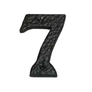 NUMERO CIVICO "7" IN FERRO NERO OPACO