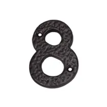 NUMERO CIVICO "8" IN FERRO NERO OPACO