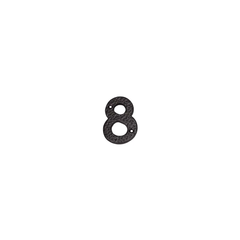 NUMERO CIVICO "8" IN FERRO NERO OPACO