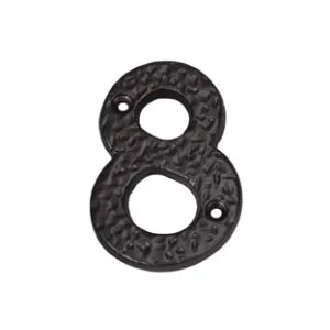 NUMERO CIVICO "8" IN FERRO NERO OPACO