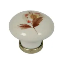 POMOLI TONDI IN PORCELLANA MOD.P04.01 AVORIO DECORO FIORE