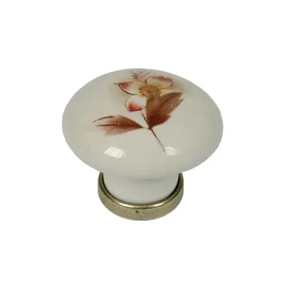 POMOLI TONDI IN PORCELLANA MOD.P04.01 AVORIO DECORO FIORE