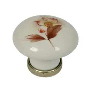 POMOLI TONDI IN PORCELLANA MOD.P04.01 AVORIO DECORO FIORE