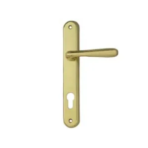 MANIGLIA KAROL CON PLACCA FORO YALE IN ZAMA FINITURA OTTONE LUCIDO