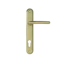 MANIGLIA TORINO CON PLACCA FORO YALE IN ZAMA FINITURA OTTONE LUCIDO