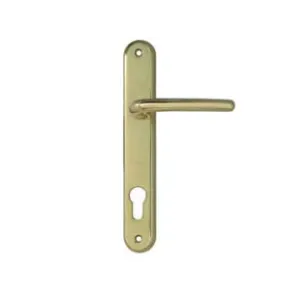 MANIGLIA TORINO CON PLACCA FORO YALE IN ZAMA FINITURA OTTONE LUCIDO