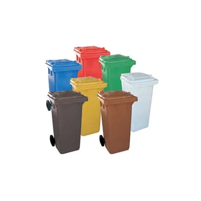 BIDONE QUADRO NETTEZZA URBANA CON RUOTE LT.120