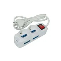 MULTIPRESA DA TAVOLO COMPATTA  2 SCHUKO + 4 BIPASSO CON INTERRUTTORE