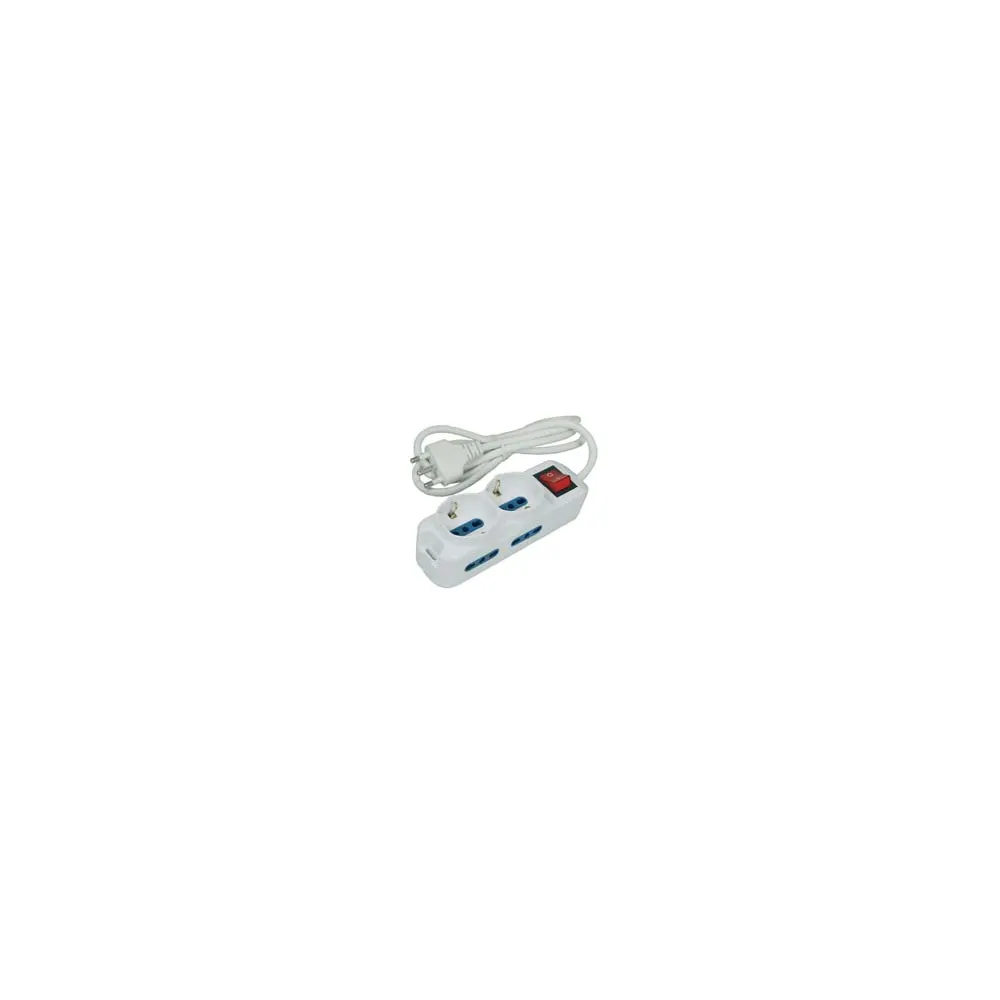 MULTIPRESA DA TAVOLO COMPATTA  2 SCHUKO + 4 BIPASSO CON INTERRUTTORE