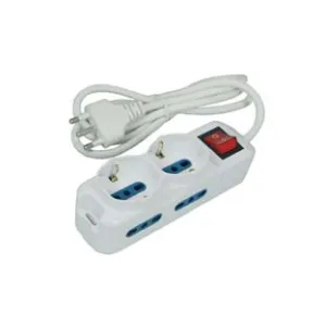 MULTIPRESA DA TAVOLO COMPATTA  2 SCHUKO + 4 BIPASSO CON INTERRUTTORE