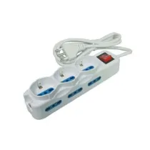 MULTIPRESA DA TAVOLO COMPATTA 3 SCHUKO + 6 BIPASSO CON INTERRUTTORE
