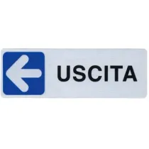 TARGHETTA ADESIVA "USCITA" (FRECCIA A SINISTRA)