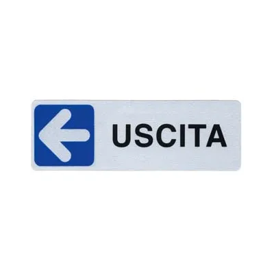 TARGHETTA ADESIVA "USCITA" (FRECCIA A SINISTRA)