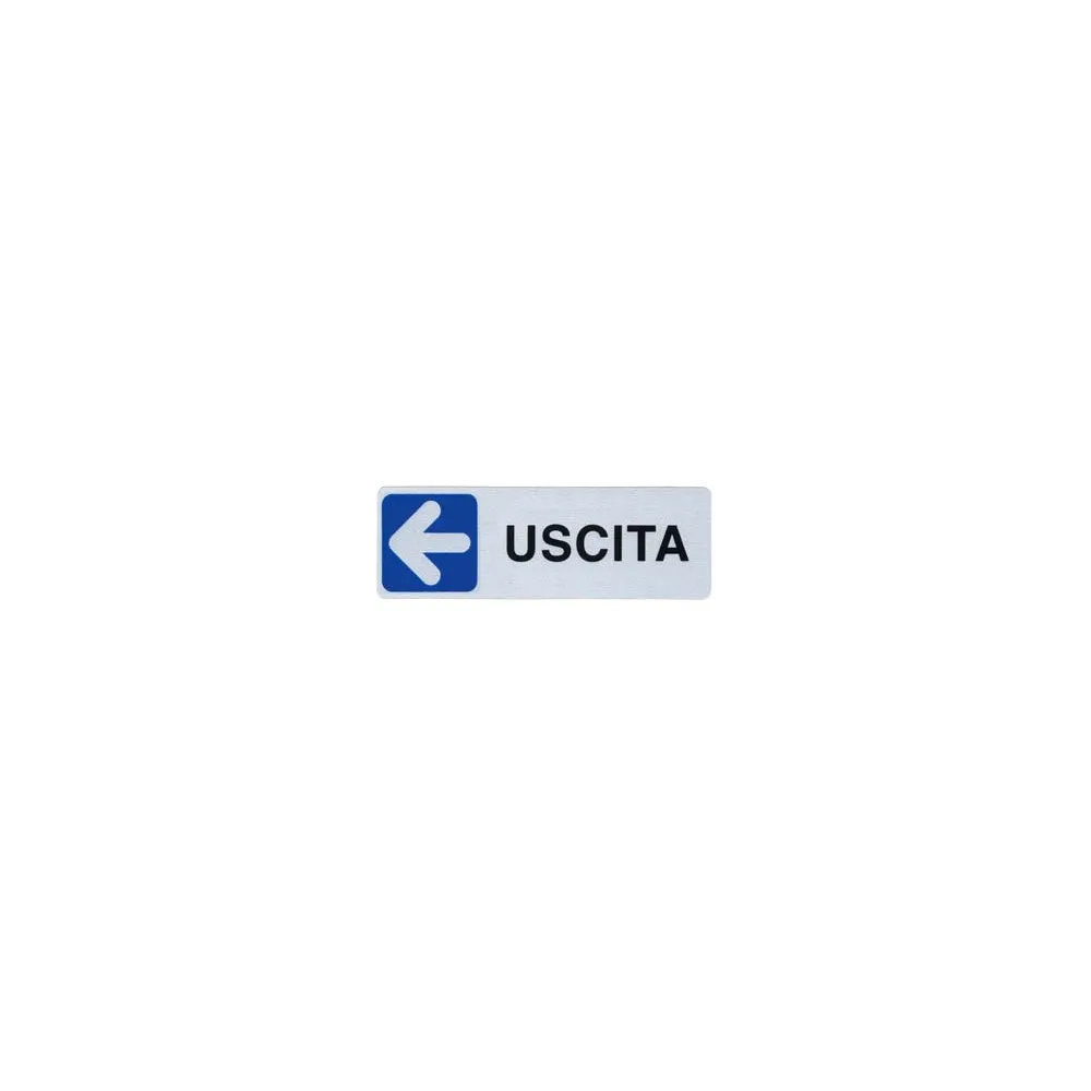 TARGHETTA ADESIVA "USCITA" (FRECCIA A SINISTRA)
