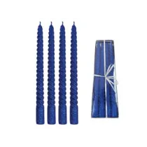 CANDELA DI CERA A TORTIGLIONE BLU