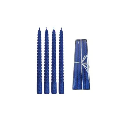 CANDELA DI CERA A TORTIGLIONE BLU
