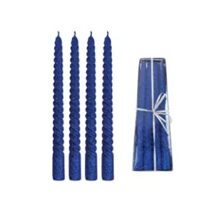 CANDELA DI CERA A TORTIGLIONE BLU