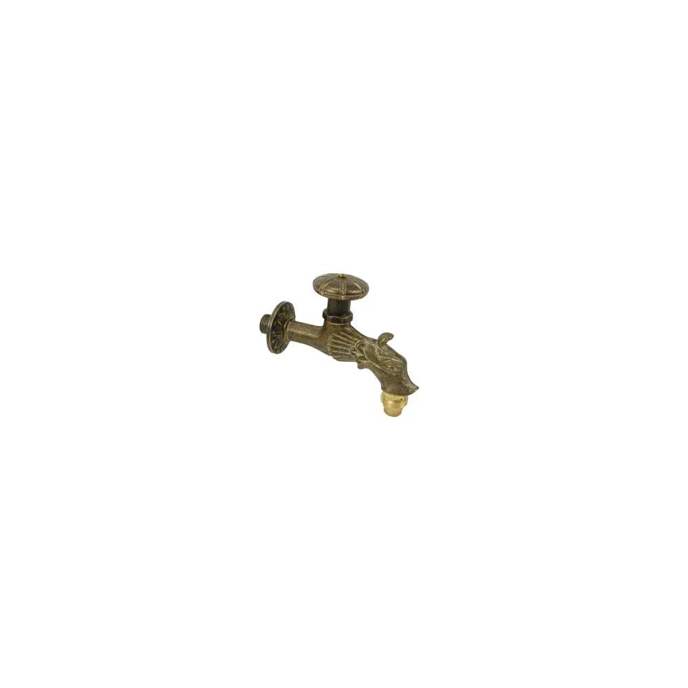 RUBINETTO ARTISTICO IN OTTONE A VITONE BRONZO ANTICATO