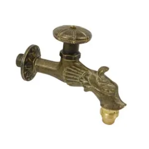 RUBINETTO ARTISTICO IN OTTONE A VITONE BRONZO ANTICATO