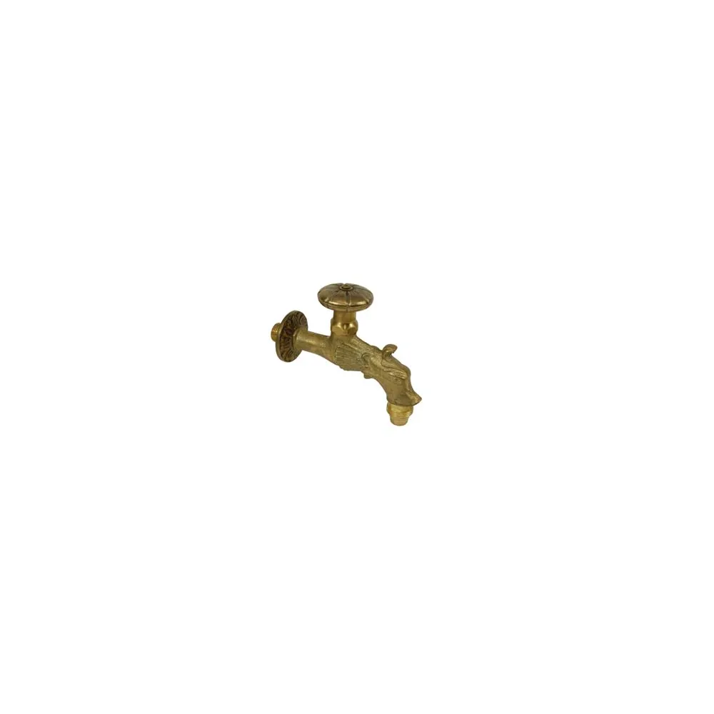 RUBINETTO ARTISTICO IN OTTONE A VITONE ORO ANTICATO