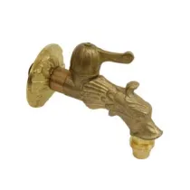 RUBINETTO ARTISTICO IN OTTONE A LEVA ORO ANTICATO