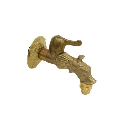 RUBINETTO ARTISTICO IN OTTONE A LEVA ORO ANTICATO