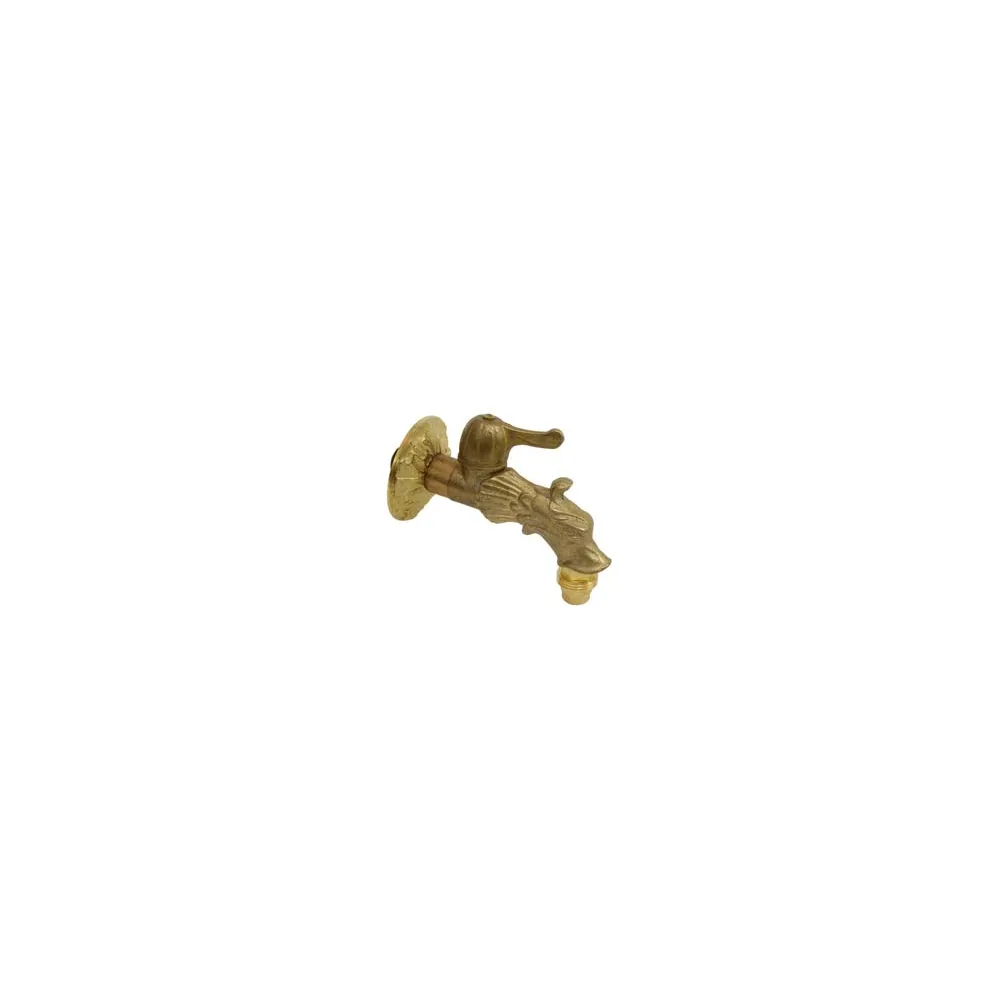RUBINETTO ARTISTICO IN OTTONE A LEVA ORO ANTICATO