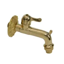 RUBINETTO ARTISTICO IN OTTONE A LEVA ORO LUCIDO