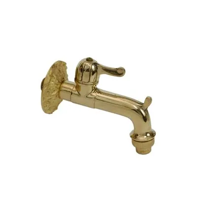RUBINETTO ARTISTICO IN OTTONE A LEVA ORO LUCIDO