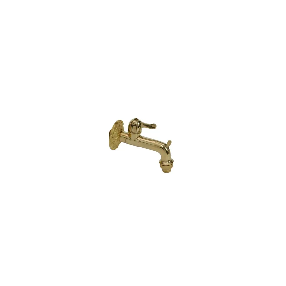 RUBINETTO ARTISTICO IN OTTONE A LEVA ORO LUCIDO
