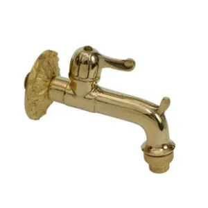 RUBINETTO ARTISTICO IN OTTONE A LEVA ORO LUCIDO