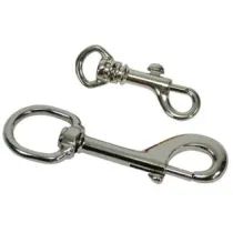 MOSCHETTONI A SCATTO CON ANELLO GIREVOLE IN ACCIAIO NICHELATO