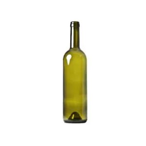 BOTTIGLIA BORDOLESE IN VETRO VERDE TONDA PER VINO