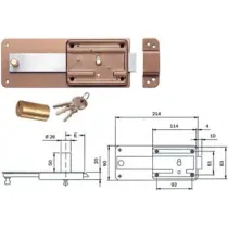 FERROGLIETTO APPLICARE CATENACCIO SCROCCO CILINDRO FISSO 3105