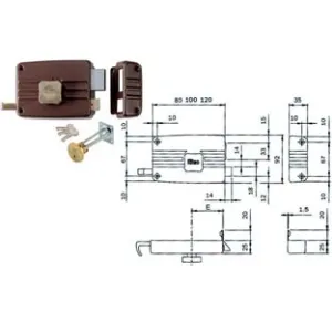 SERRATURA APPLICARE PORTE IN LEGNO POMOLO INTERNO CIL.STACCATO 401/402