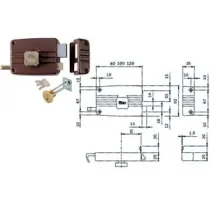 SERRATURA APPLICARE PORTE IN LEGNO POMOLO INTERNO CIL.STACCATO 401/402
