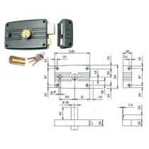 SERRATURA APPLICARE PORTE FERRO QUADRO CIL.FISSO S/ALETTA 485/486