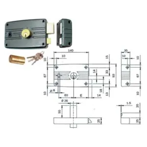SERRATURA APPLICARE PORTE FERRO QUADRO CIL.FISSO S/ALETTA 485/486