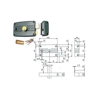 SERRATURA APPLICARE PORTE FERRO QUADRO CIL.FISSO S/ALETTA 485/486