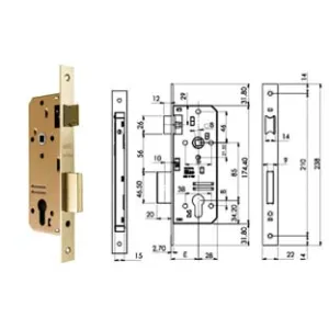 SERRATURA DA INFILARE PER PORTE IN LEGNO A CILINDRO 200N