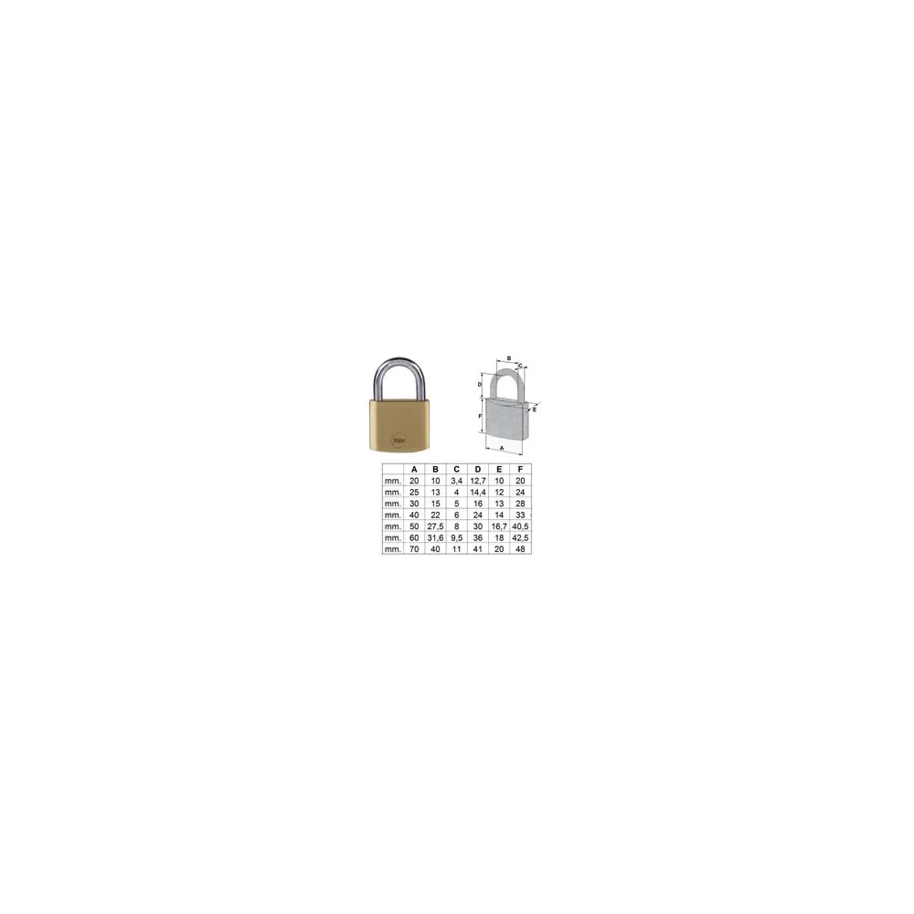 LUCCHETTO OTTONE ARCO NORMALE PRIUM YPL110