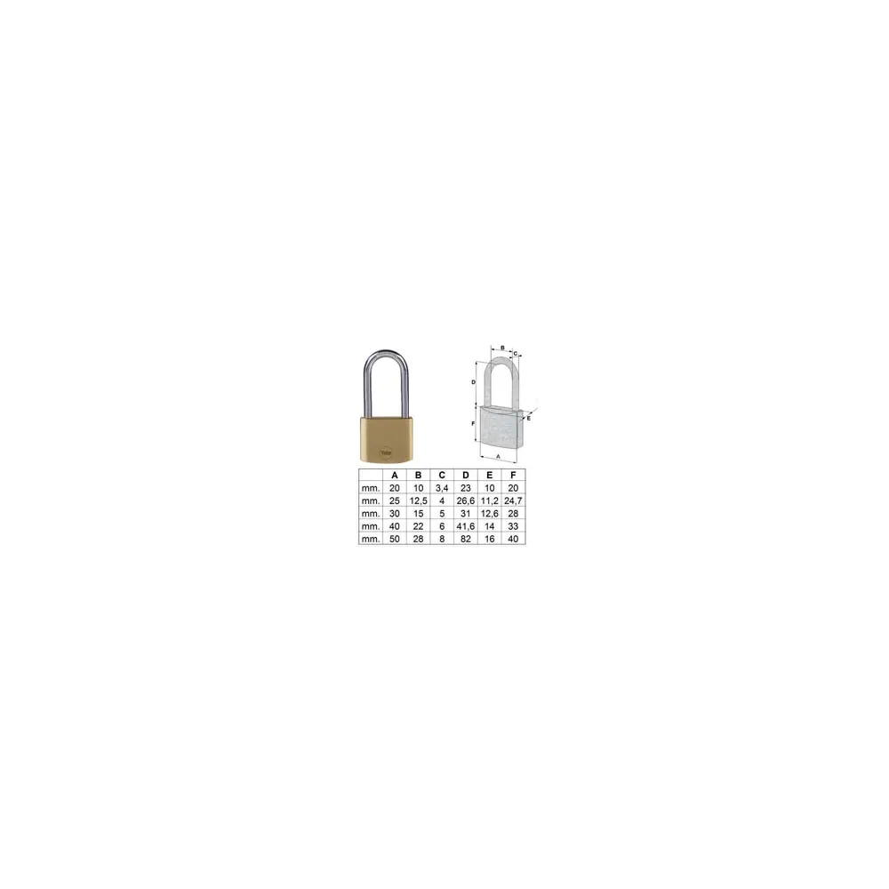 LUCCHETTO OTTONE ARCO LUNGO PRIUM YPL112