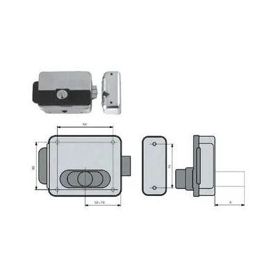 ELETTROSERRATURA APPLICARE PER CANCELLI REVERSIBILE MULTIPLA 5011