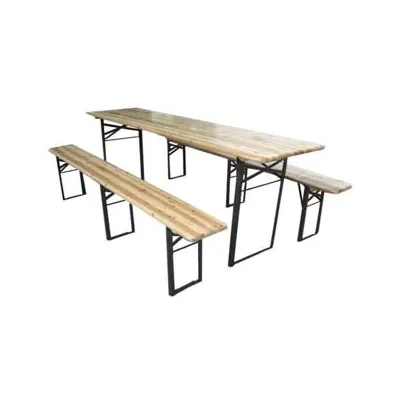 SET TAVOLO + 2 PANCHE BIRRERIA 3 GAMBE