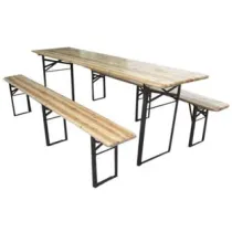 SET TAVOLO + 2 PANCHE BIRRERIA 3 GAMBE