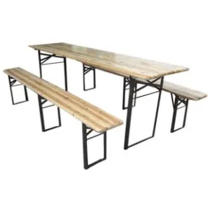 SET TAVOLO + 2 PANCHE BIRRERIA 3 GAMBE