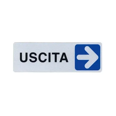 TARGHETTA ADESIVA "USCITA" (FRECCIA A DESTRA)